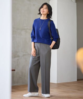 ANY L 【洗濯機可/6色展開】ラウンドネックガーターニット ロイヤル