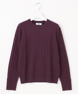 J.PRESS LADIES 【洗える】WOOL BLEND AIR ケーブル ニット パープル系