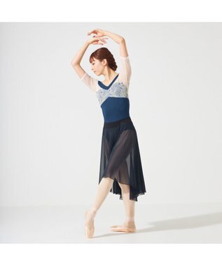 Chacott ハーフスリーブレオタード ネイビー