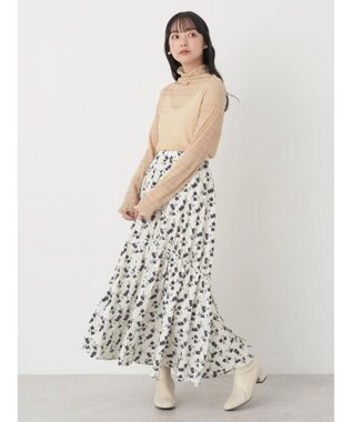 earth music&ecology ジャガードシャーリングシアートップス Beige