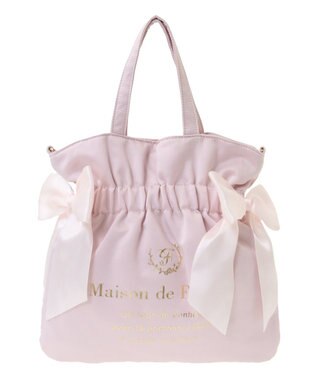Maison de FLEUR ダブルリボン2Wayトートバッグ Light Pink