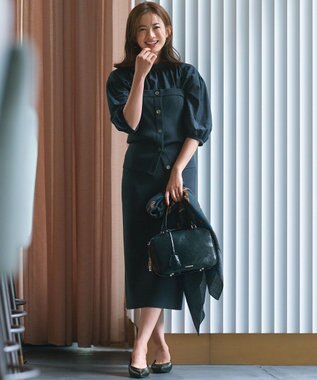 23区 パールモチーフ付 パンプス ブラック系