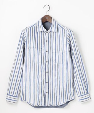 JOSEPH ABBOUD 【キングサイズ・2WAY】 リバーシブルシャツ サックスブルー系