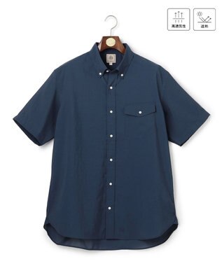 J.PRESS MEN 【KING SIZE】【遮熱 / 高通気性】ハケメパッチフラップ 半袖シャツ / B.D.