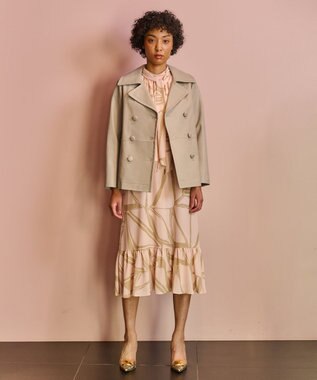 GRACE CONTINENTAL ラムレザーＰコート グレー