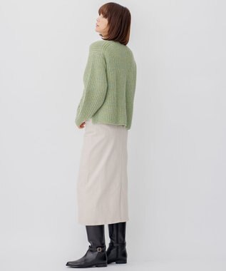 23区 L ウールバルキーカラーミックス ニット グリーン系