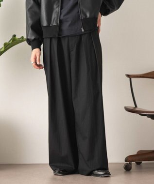 WEGO 【セットアップ対応】2タックバギースラックス ブラックストライプ