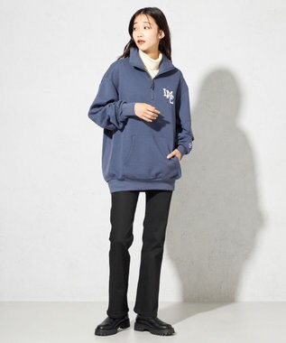 SHARE PARK LADIES 【UNISEX】MVS裏毛ハーフジップスウェット（S・Mサイズ） アッシュネイビー