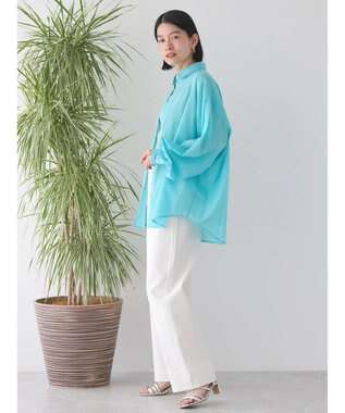 AMERICAN HOLIC 接触冷感＋速乾　強撚シアーボイルＢＩＧシャツ Sax