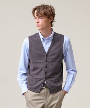 重ねて映える洗練レイヤード【ストレッチ / イージーケア】【FLEX YARN】ハイゲージ ニットベスト