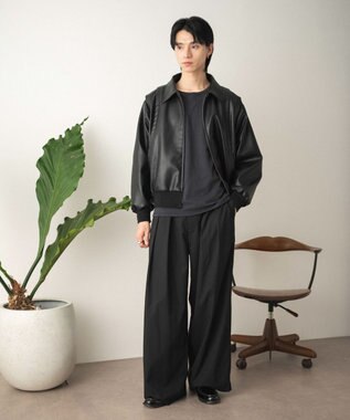 WEGO 【セットアップ対応】2タックバギースラックス ブラックストライプ