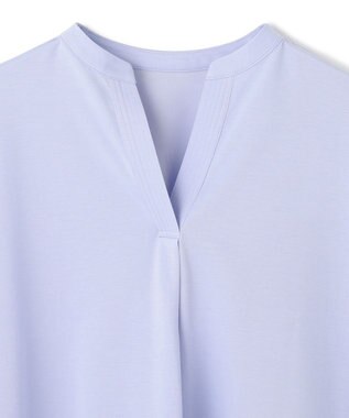 UNFILO ヒートシールドジャージー キーネック レイヤーT サックス