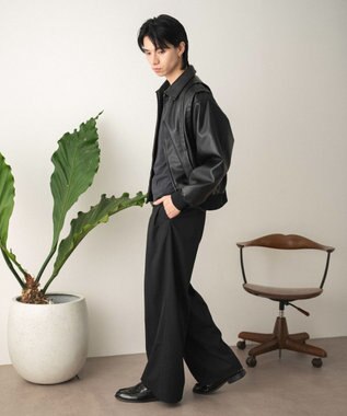 WEGO 【セットアップ対応】2タックバギースラックス ブラックストライプ