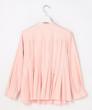 自由区 【カタログ掲載】ドレープブロードタック ブラウス ピンク×白ライン