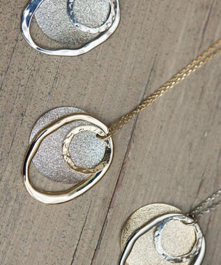 Tiaclasse 【安田美沙子さん着用・日本製】プレートリングネックレス ゴールド×シルバー