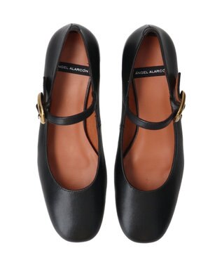 INTER-CHAUSSURES 【ANGEL ALARCON】ローヒールストラップパンプス ブラック