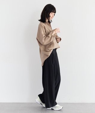 YECCA VECCA 3wayフレンチリネンシャツ Dark Beige
