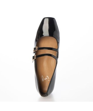 ing <ing>ダブルベルトメリージェーンパンプス ブラックエナメル