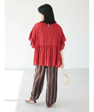 CRAFT STANDARD BOUTIQUE ウ゛ィンテージボイルティアード切替ブラウス Red