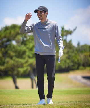 23区GOLF 【MEN】フロントロゴ モックネックシャツ ライトグレー系