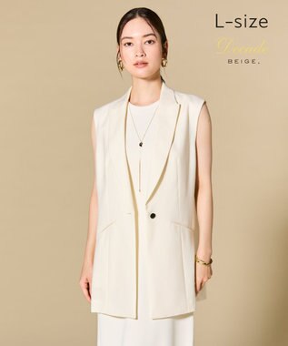  【L-size】CAROLE / リネンライク ノースリーブジレジャケット