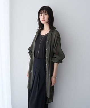YECCA VECCA シアー2way袖バルーンチュニック Charcoal Gray