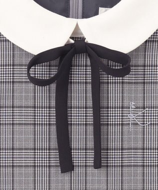 組曲 KIDS 【150-170㎝】グレンチェック ワンピース グレー系5