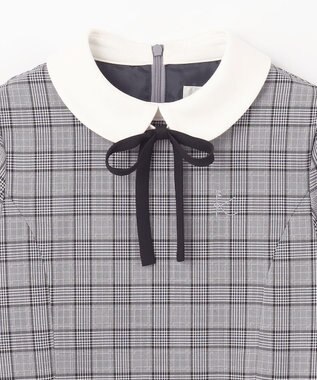 組曲 KIDS 【150-170㎝】グレンチェック ワンピース グレー系5