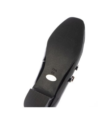 ing <ing>ダブルベルトメリージェーンパンプス ブラックエナメル