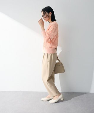 Green Parks 表面感ニットカーディガン Pink