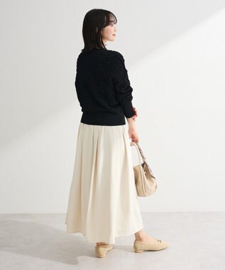 Green Parks 表面感ニットカーディガン Black