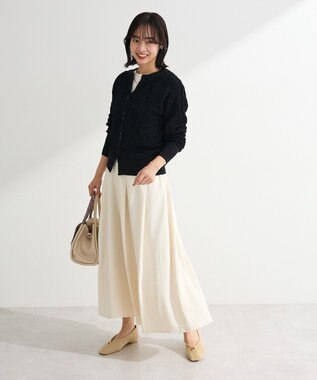 Green Parks 表面感ニットカーディガン Black