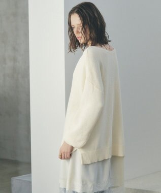 YECCA VECCA 2wayヘンリーネックルーズニット Ivory