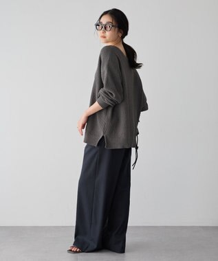 YECCA VECCA 2wayヘンリーネックルーズニット Charcoal Gray