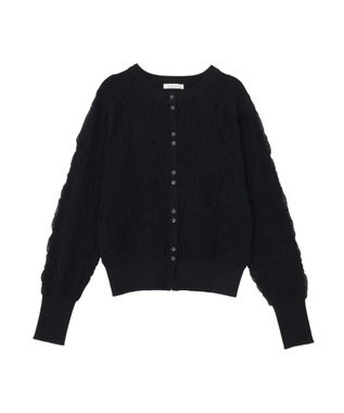 Green Parks 表面感ニットカーディガン Black