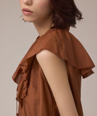 GRACE CONTINENTAL コットンシルクカフタントップ ブラウン
