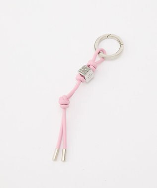 russet ［ノットモチーフ×メタルパーツ］レザーコードバッグチャーム（Z-223） Pink