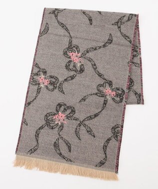 TOCCA 【フランス製】SHAKE RIBBON JAQUARD STOLE  ストール ライトグレー系