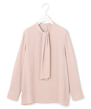  【UVケア・速乾・洗える】BackSatinAmunzen スカーフタイブラウス