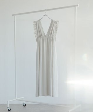 Green Parks ■ＥＳＣＡＲ　フリルＶネックワンピース Light Gray