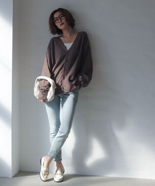 WEGO 【WEB限定/2025年秋冬新作//洗濯可/MLサイズ展開/ユニセックス着用ITEM】ドロップショルダーカーディガン ブラウン