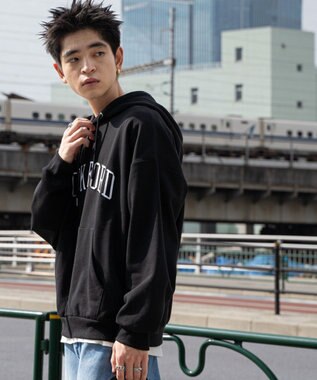 WEGO ワッペンロゴジップパーカー ブラック