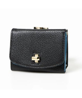 UNBILLION perche カラーコンビ3つ折り外ガマウォレット ブラック