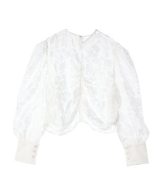 Green Parks AnriettMusee 花柄オパールシャーリングブラウス Off White