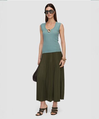 JOSEPH プリーツサテン　スカート Palm Leaf