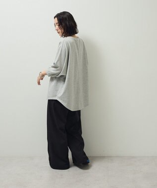 Green Parks ７分袖ミニ裏毛ドルマンロゴプルオーバー Gray Mixture