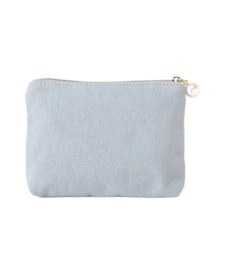 Maison de FLEUR ラインストーンデニムポーチ Light Blue