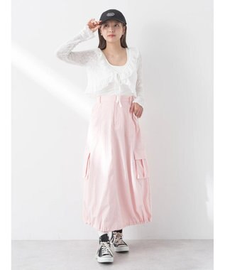 earth music&ecology バルーンカーゴスカート Pink