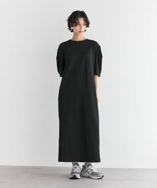 【セレモニーにも/洗濯機可】パフスリーブロングワンピース​