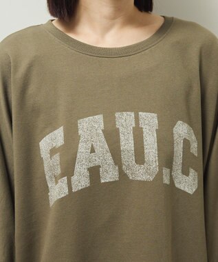 Green Parks ７分袖ミニ裏毛ドルマンロゴプルオーバー Khaki